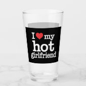 Ich Liebe meine heiße Freundin Valentine's Day GF  Glas (Vorderseite)