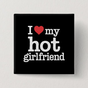 Ich liebe meine heiße Freundin Valentinstag Freund Button