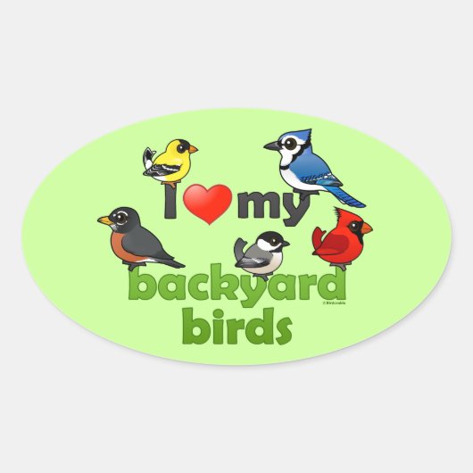 Ich Liebe meine Hinterhofvögel Ovaler Aufkleber (Vorderseite)