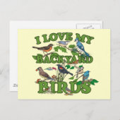 Ich Liebe meine Hinterhofvögel Postkarte (Vorne/Hinten)
