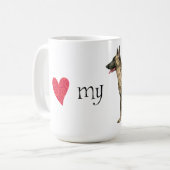 Ich Liebe meine Holländische Hirte Kaffeetasse (Vorderseite Links)