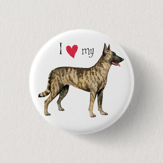 Ich Liebe meine Holländische Schäferin Button (Vorderseite)