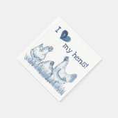 Ich Liebe meine Hühner Blauhühnchen Malerei rustik Serviette (Ecke)