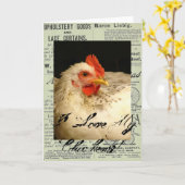 Ich Liebe meine Hühner! Karte (Gelbe Blume)