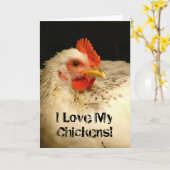 Ich Liebe meine Hühner! Karte (Gelbe Blume)
