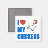 Ich Liebe meine Hühner Magnet (Vorderseite/Rückseite)