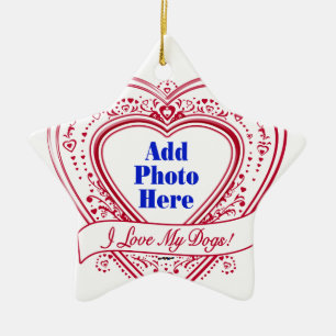 Ich Liebe meine Hunde! Foto Red Hearts Keramikornament