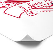 Ich Liebe meine Hunde! Foto Red Hearts Poster (Ecke)