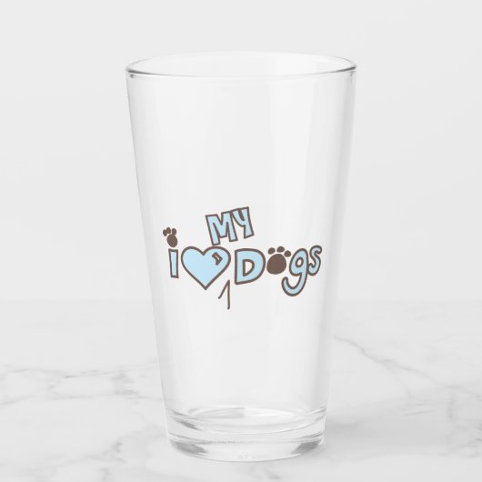 Ich Liebe meine Hunde Glas (Vorderseite)