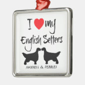 Ich Liebe meine Hunde in Englisch Ornament Aus Metall (Links)