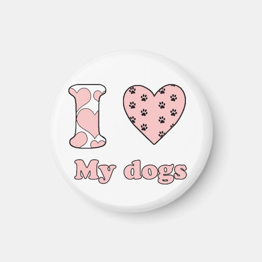Ich Liebe meine Hunde Magnet (Vorne)