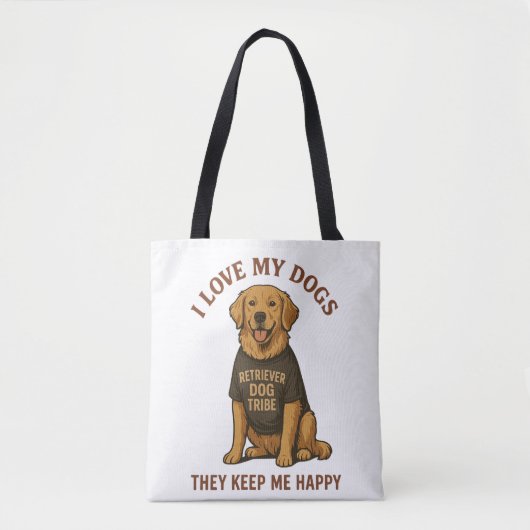 Ich liebe meine Hunde Tasche (Vorderseite)