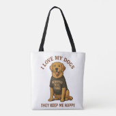 Ich liebe meine Hunde Tasche (Rückseite)