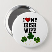 Ich Liebe meine irische Ehefrau, Kleeblätter T - S Button (Vorne & Hinten)