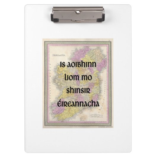 Ich Liebe meine irischen Vorfahren | Zollrechtlich Klemmbrett (Vorderseite)