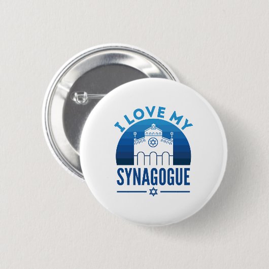 Ich Liebe meine jüdische Religion in der Synagoge Button (Vorne & Hinten)