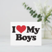 Ich Liebe meine Jungs Postkarte (Stehend Vorderseite)