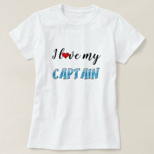 Ich Liebe meine Kapitän Ocean Water Typografie Nie T-Shirt