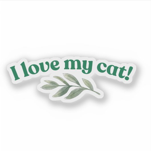 Ich Liebe meine Katze Aufkleber (Vorderseite)