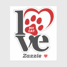 Ich Liebe meine Katze Aufkleber