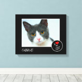 Ich Liebe meine Katze, benutzerdefiniertes Foto - Leinwanddruck (Insitu (Holzboden))