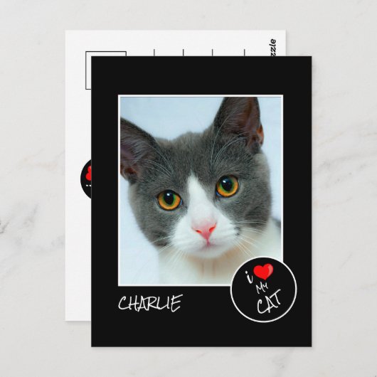 Ich Liebe meine Katze, benutzerdefiniertes Foto - Postkarte (Vorne/Hinten)