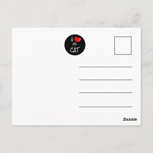 Ich Liebe meine Katze, benutzerdefiniertes Foto -  Postkarte (Rückseite)