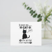 Ich Liebe meine Katze Black Cat Postkarte (Stehend Vorderseite)