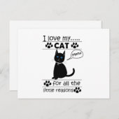 Ich Liebe meine Katze Black Cat Postkarte (Vorne/Hinten)