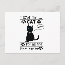 Ich Liebe meine Katze Black Cat Postkarte