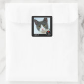 Ich Liebe meine Katze, Custom Foto - Heimtiere lie Quadratischer Aufkleber (Tasche)