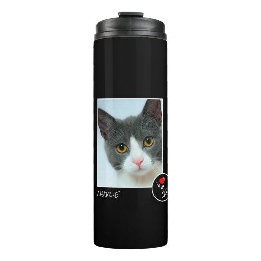 Ich Liebe meine Katze, Custom Foto - Heimtiere lie Thermosbecher (Vorderseite)