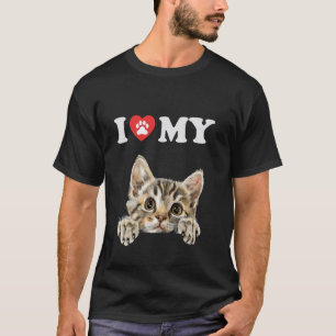 Ich liebe meine Katze Europäische Kurzhaar Katzenb T-Shirt