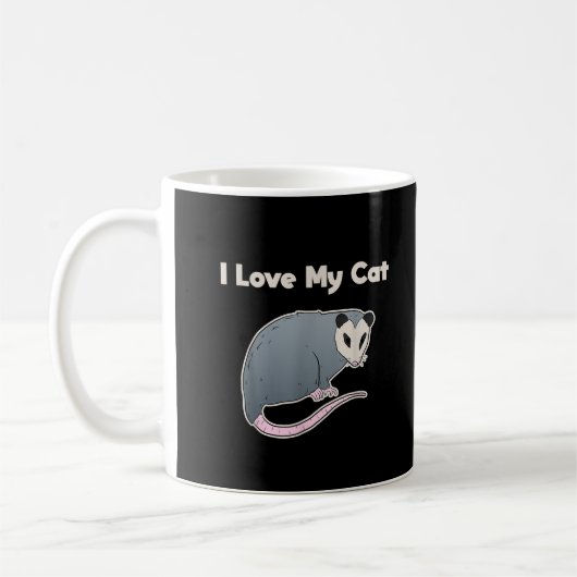 Ich Liebe meine Katze Funny Opossum Kaffeetasse (Links)