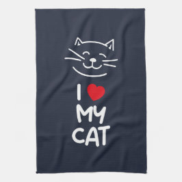 Ich liebe meine Katze Geschirrtuch