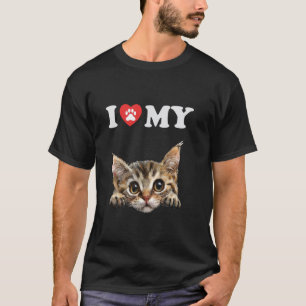 Ich liebe meine Katze Lambkin Kätzchen Lustige Kat T-Shirt