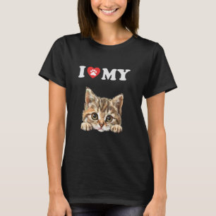 Ich liebe meine Katze Munchkin Kätzchen Lustige Ka T-Shirt