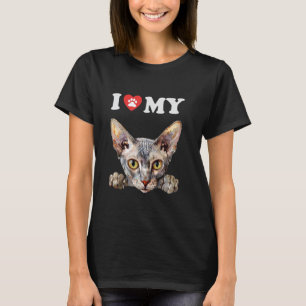 Ich liebe meine Katze Peterbald Kitten Lustiger Ka T-Shirt
