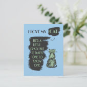 Ich Liebe meine Katze Postkarte (Stehend Vorderseite)