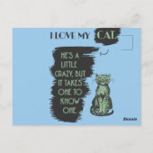 Ich Liebe meine Katze Postkarte (Rückseite)