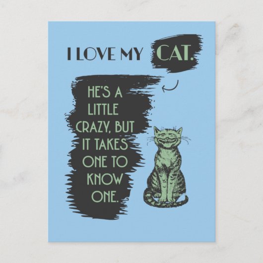 Ich Liebe meine Katze Postkarte (Vorderseite)