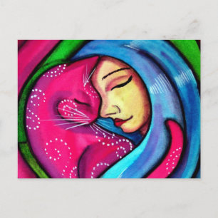 Ich Liebe meine Katze Postkarte