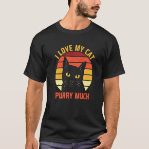 Ich liebe meine Katze Purry viel Katze Papa Witze T-Shirt