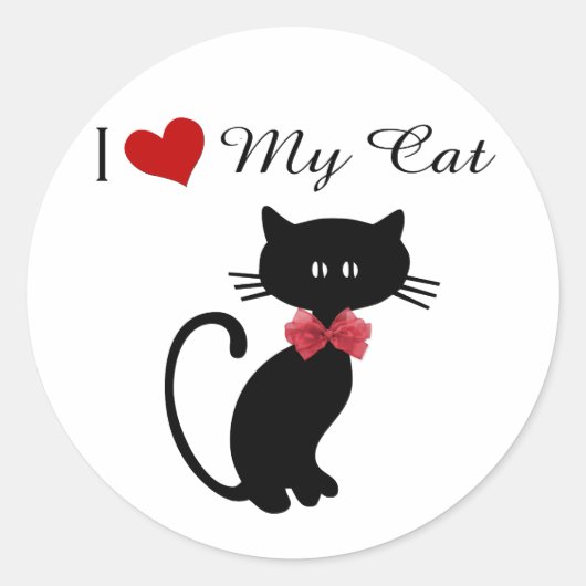 Ich Liebe meine Katze Runder Aufkleber (Vorderseite)