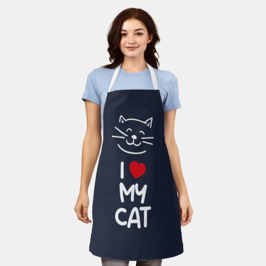 Ich liebe meine Katze Schürze (Getragen)