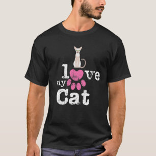 Ich Liebe meine Katze Siamese Orientale Kurzhaar D T-Shirt