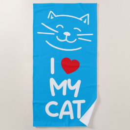 Ich liebe meine Katze Strandtuch