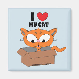 "Ich liebe meine Katze" süße Cartoon-Katze in eine Magnet