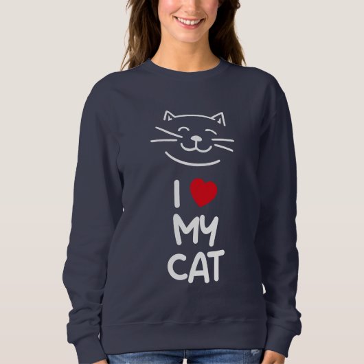 Ich liebe meine Katze Sweatshirt (Vorderseite)