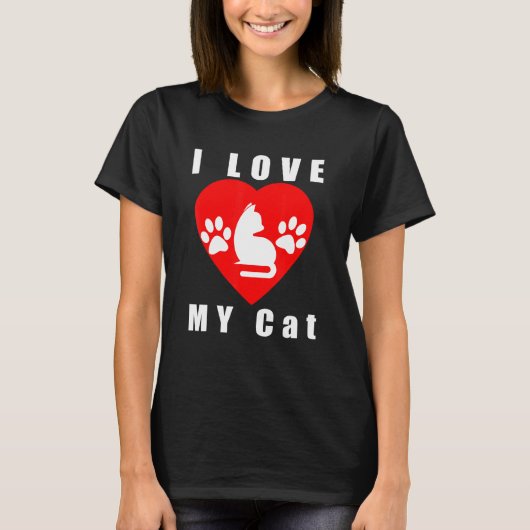 Ich Liebe meine Katze T-Shirt (Vorderseite)